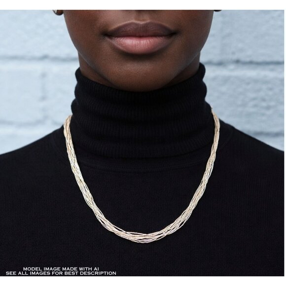 Carolyn Pollack Jewelry - VTG Carolyn Pollack Relios Sterling Silver 925 Liquid Silver Necklace 18 in 12g